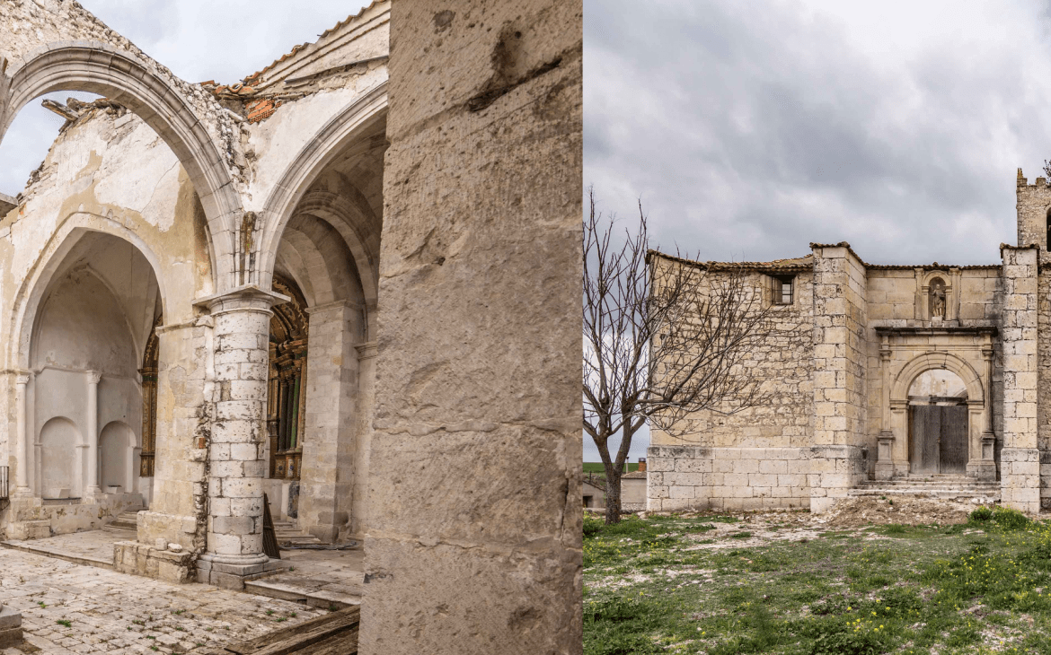Pórtico bramantesco todavía, en aldea de 36 vecinos .